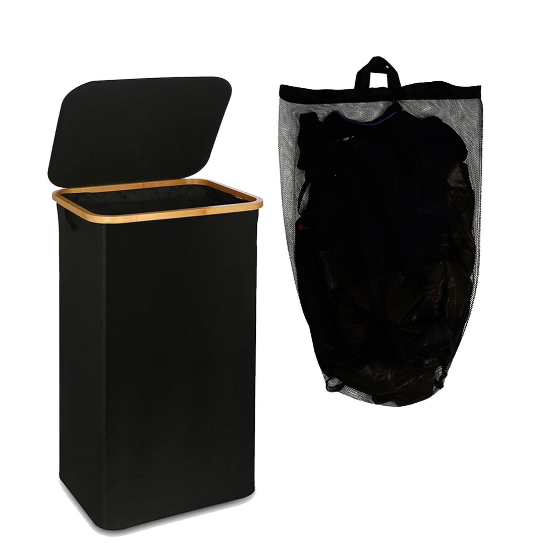 Foldable Laundry Basket with Detachable Inner Bag