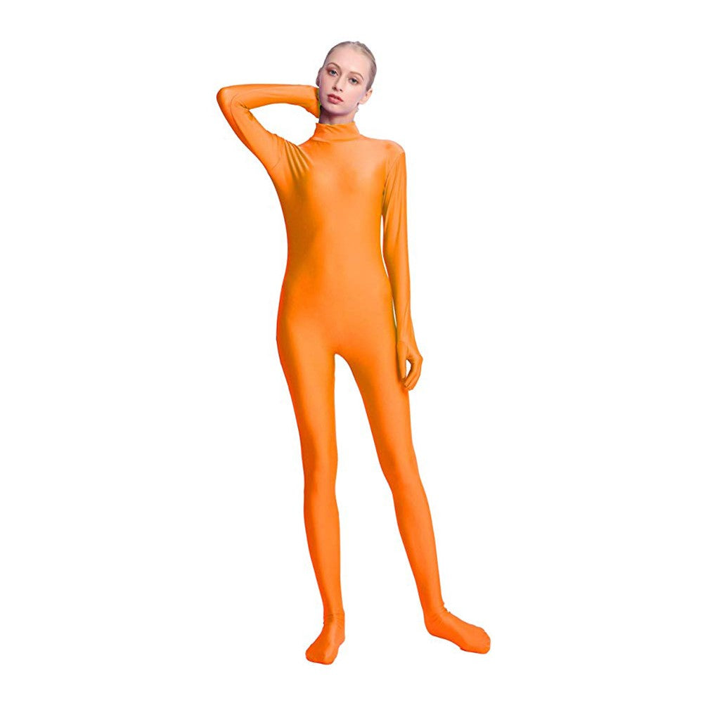 Adult Black Spandex Full Body Footed Jumpsuit Unisex Bodysuit