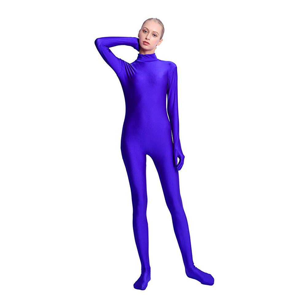 Adult Black Spandex Full Body Footed Jumpsuit Unisex Bodysuit