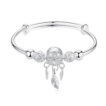Sterling Silver Dreamcatcher Link Bracelet for Women