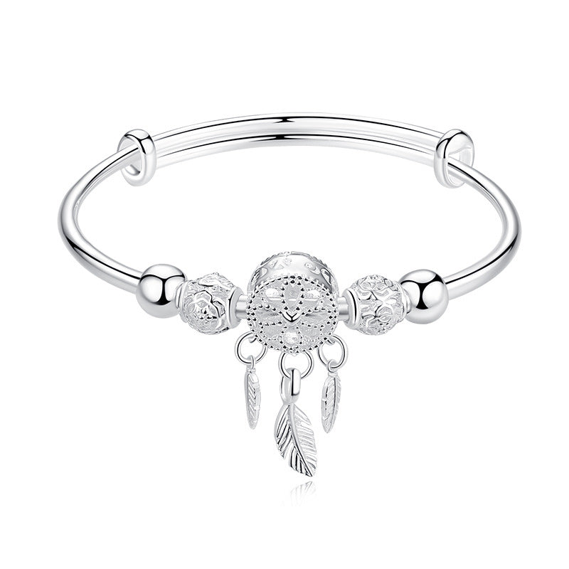Sterling Silver Dreamcatcher Link Bracelet for Women