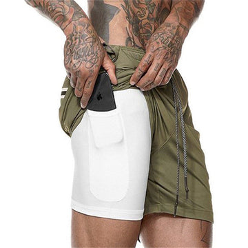 Joggers Shorts Men 2 in 1 Sport Gyms Fitness
