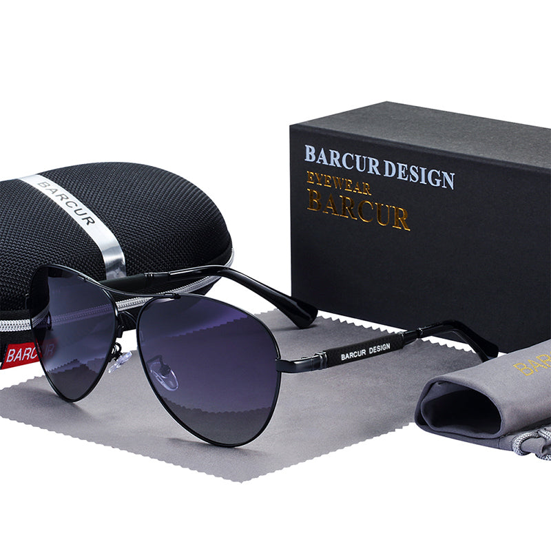 Titanium Alloy Sunglasses Polarized Pilot Gradient Mirror Shades