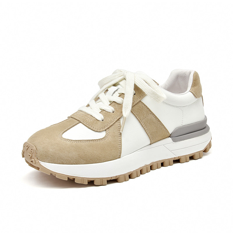 Handmade Casual Sneakers Women Suede Leather Patchwork