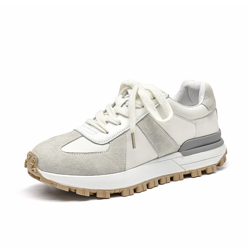Handmade Casual Sneakers Women Suede Leather Patchwork