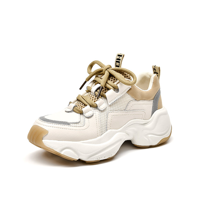 Chunky Handmade Cow Leather Women Sneakers
