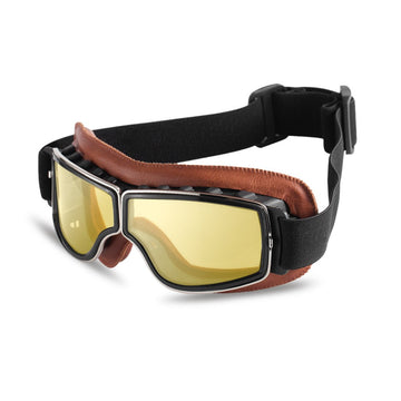 Vintage Motorcycle Leather Goggles Glasses