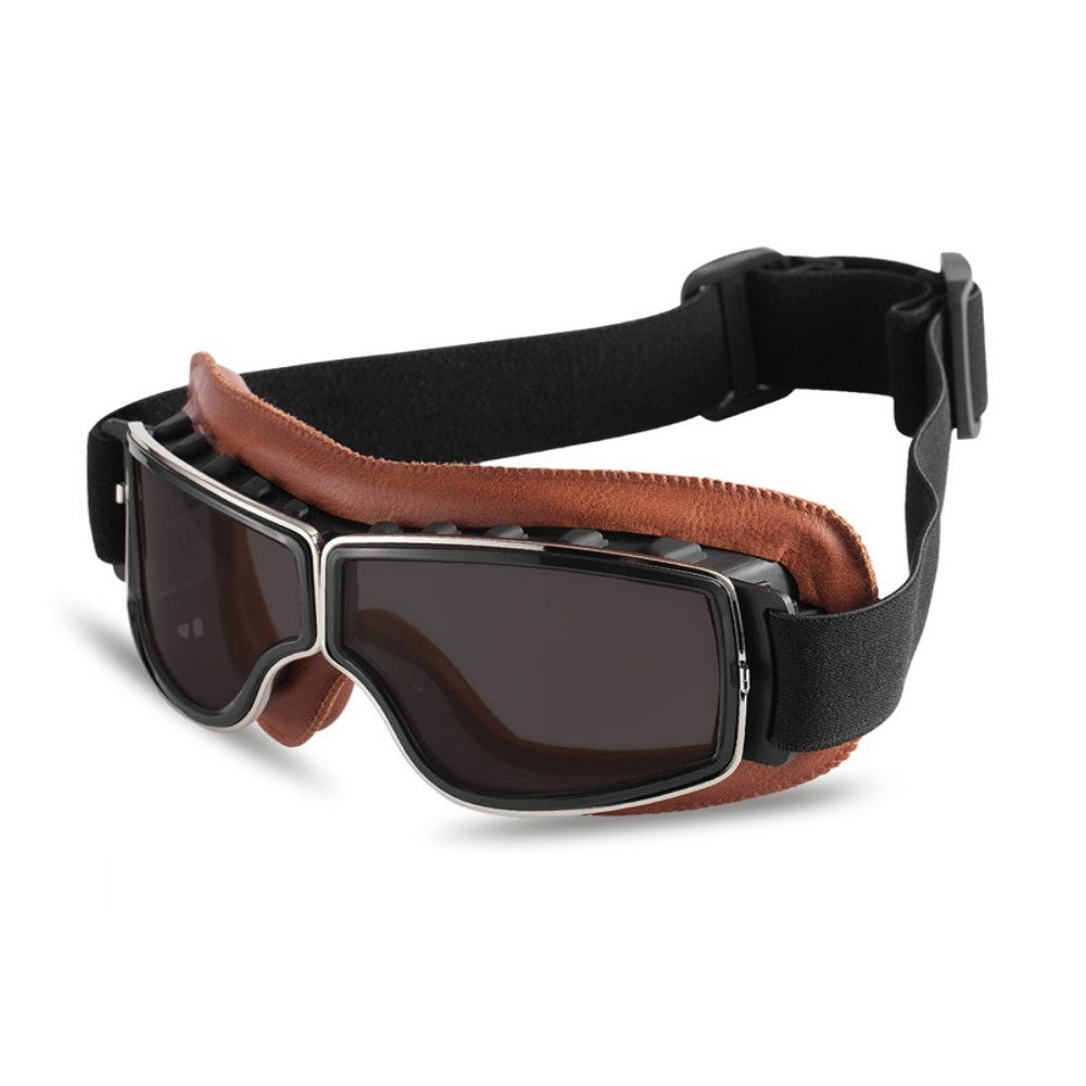 Vintage Motorcycle Leather Goggles Glasses