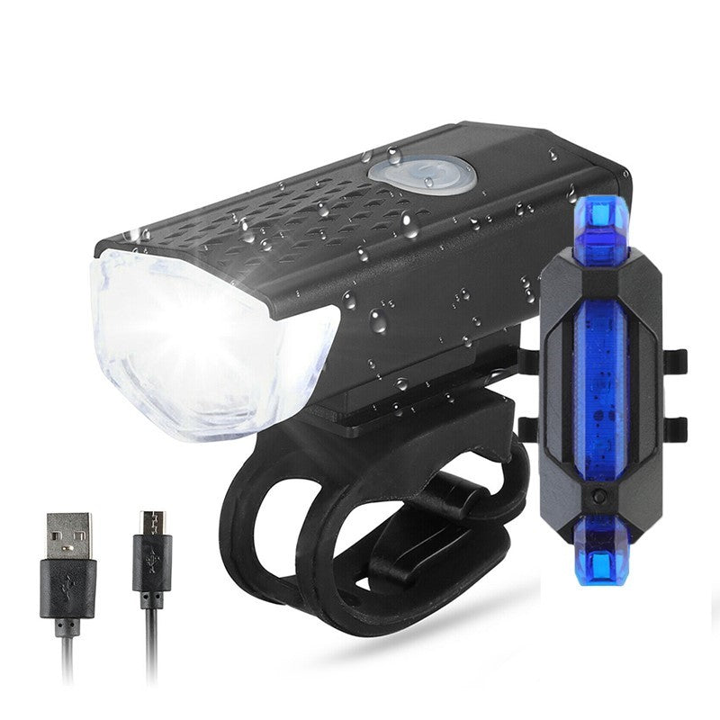 Bike Light LED Rechargeable Front Back Headlight Lamp