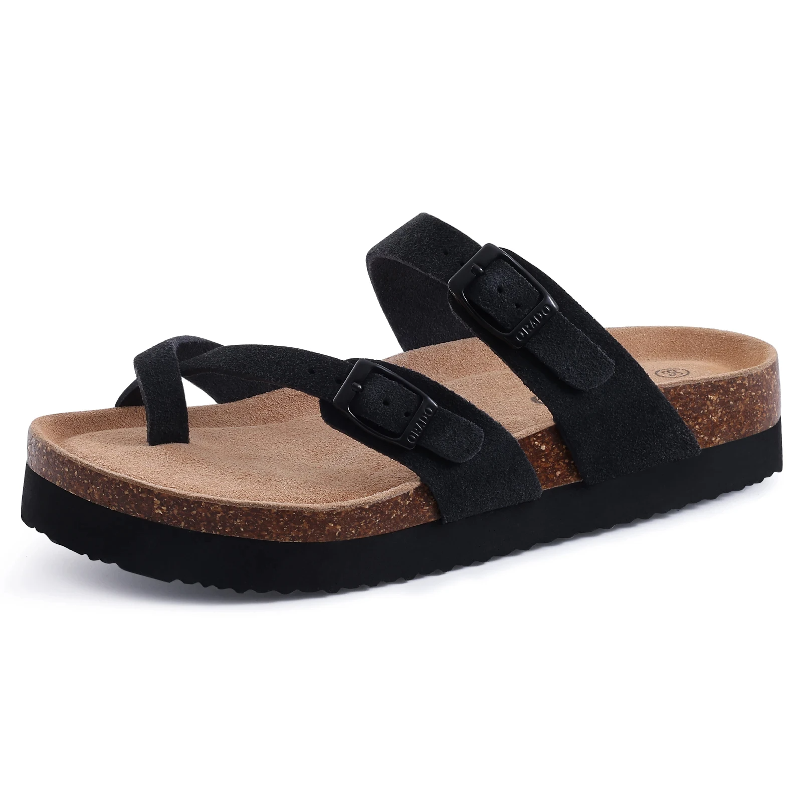 Suede Platform Soft Cork Footbed Summer Beach Sandals for Women and Men