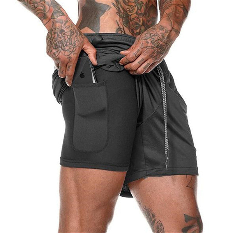 Joggers Shorts Men 2 in 1 Sport Gyms Fitness