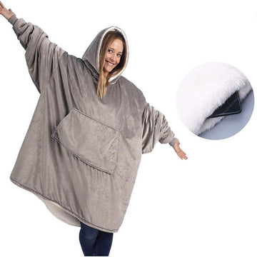 Oversized Winter Hoodie Fleece Warm Blanket