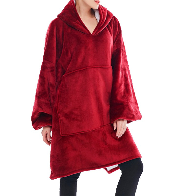 Oversized Winter Hoodie Fleece Warm Blanket