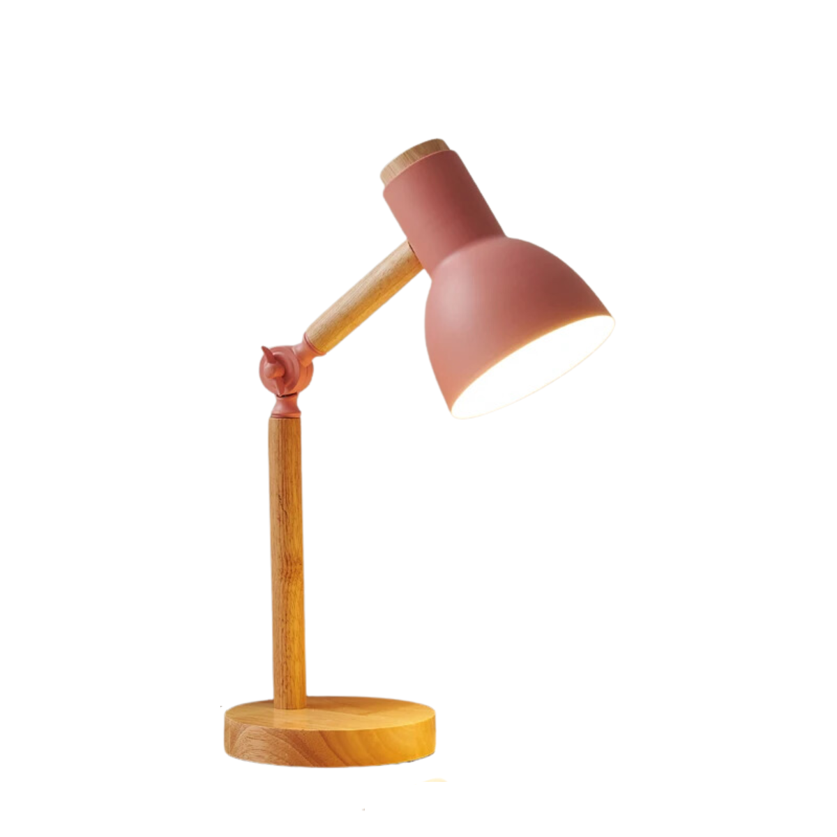 Wooden Art Turn Head Desk Light Eye Protection Reading Lamp