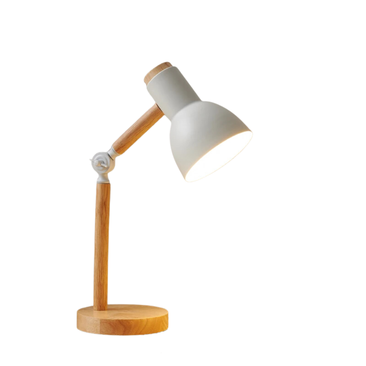 Wooden Art Turn Head Desk Light Eye Protection Reading Lamp