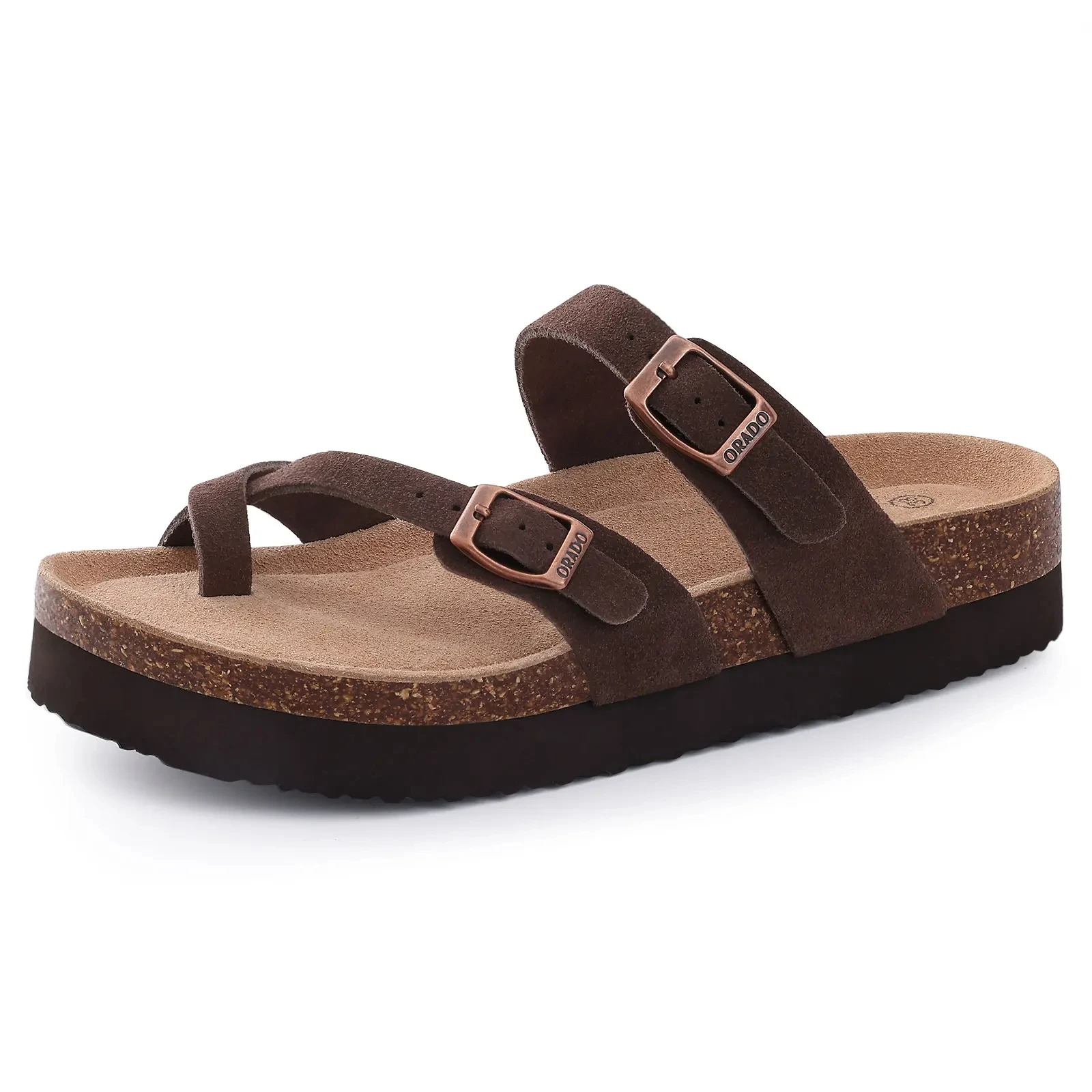 Suede Platform Soft Cork Footbed Summer Beach Sandals for Women and Men