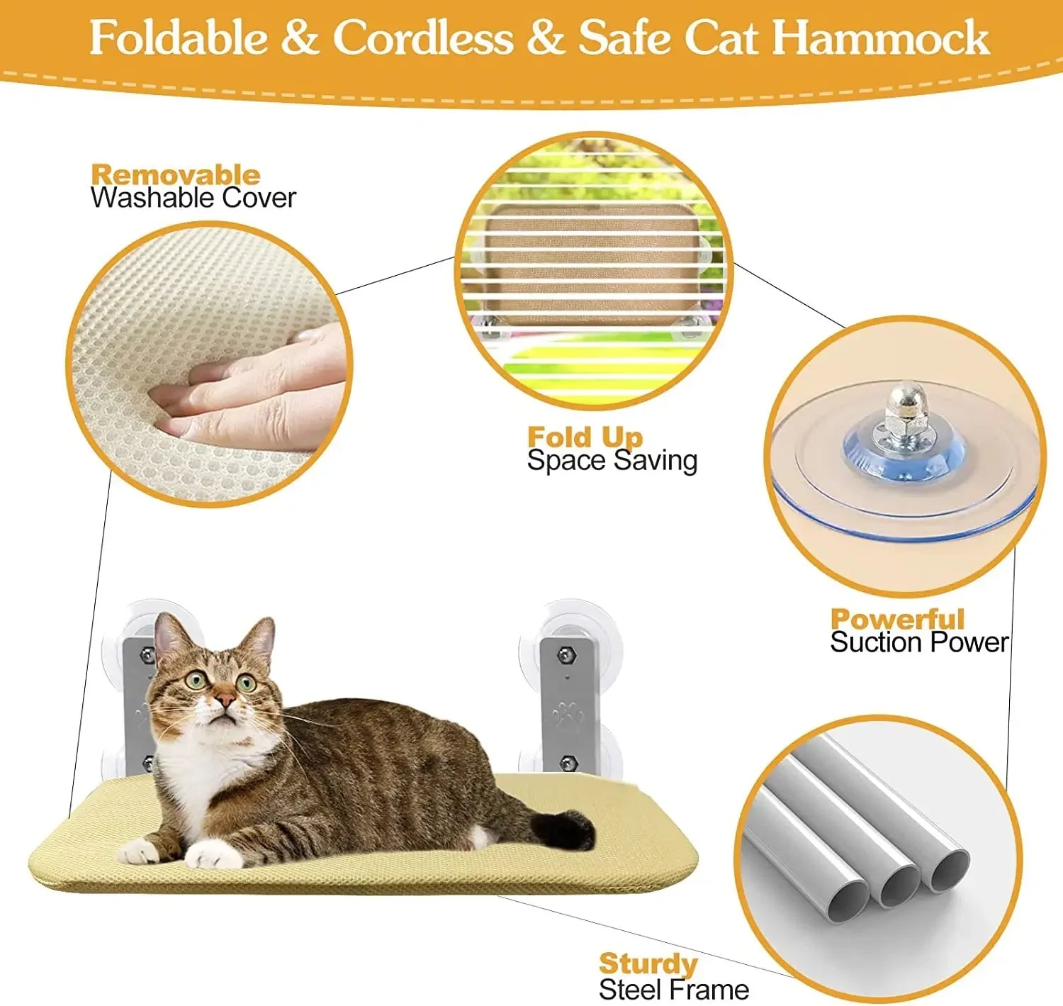 Foldable Cat Window Perch Bed Hammock