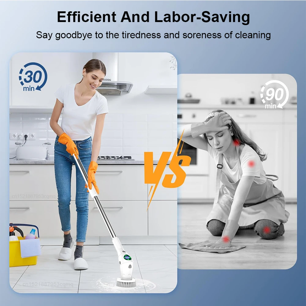 8 in 1 Multi Household Wireless Rotatable Cleaning Brush