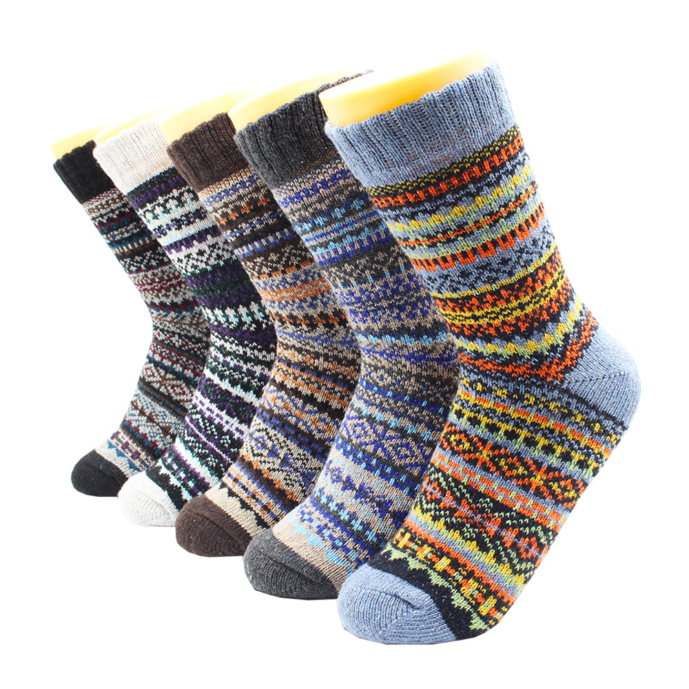 5 Pairs Winter Women's Thicken Thermal Wool Cashmere Snow Socks