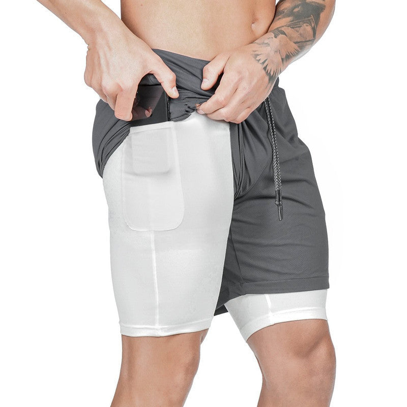 Joggers Shorts Men 2 in 1 Sport Gyms Fitness
