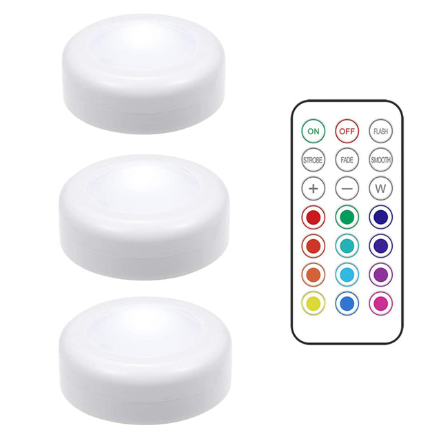 Wireless Dimmable LED Puck Lights with Remote Control