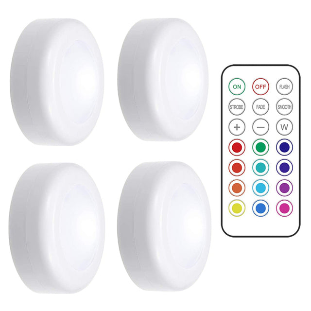 Wireless Dimmable LED Puck Lights with Remote Control