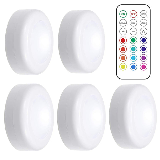 Wireless Dimmable LED Puck Lights with Remote Control