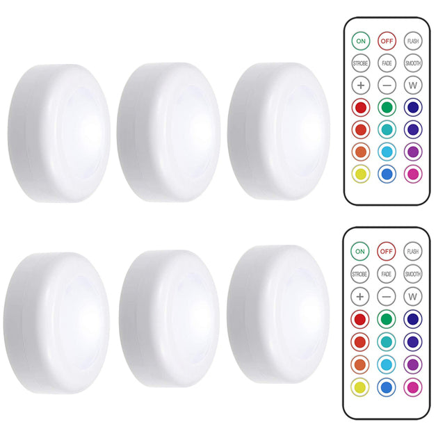 Wireless Dimmable LED Puck Lights with Remote Control