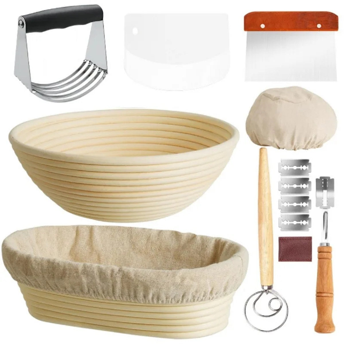 Yeast Starter Kit Proofing Basket Set
