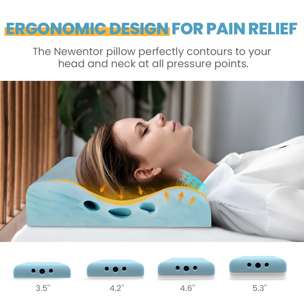 Ergonomic Memory Foam Adjustable Heights Anti-Snoring Pillow