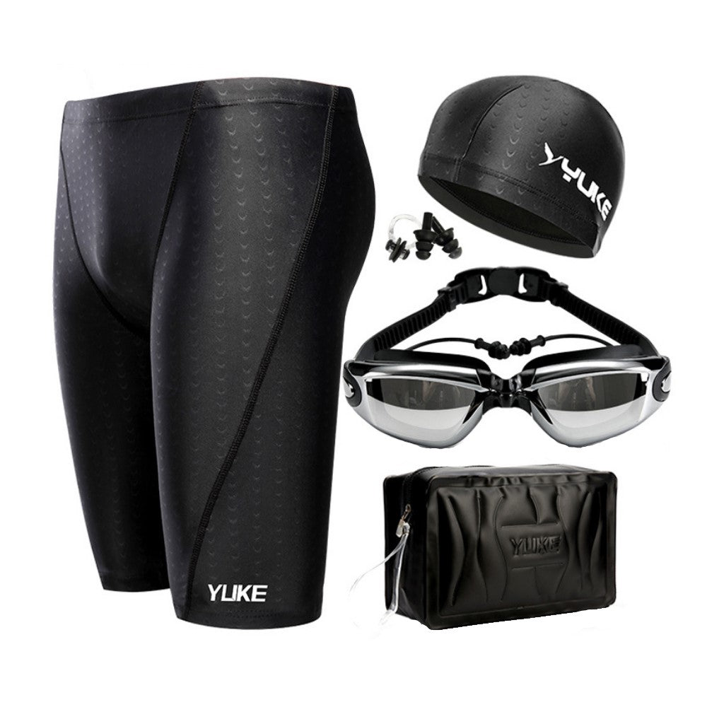 Men's Swimming Shorts Goggles with Ear-Plug Cap Case
