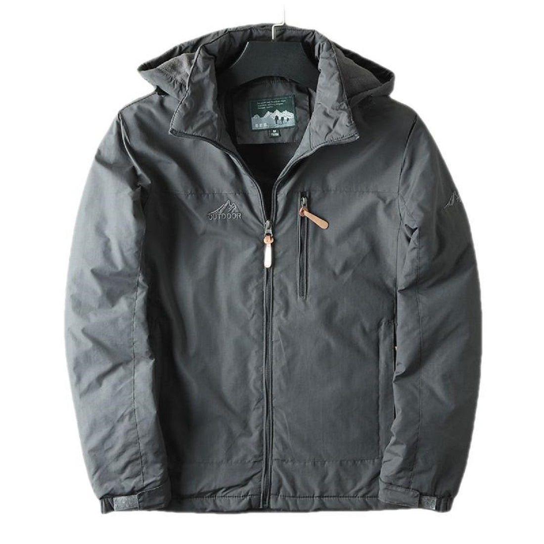 Men's Polar Spring and Autumn Coat Waterproof Warm Hooded Jacket