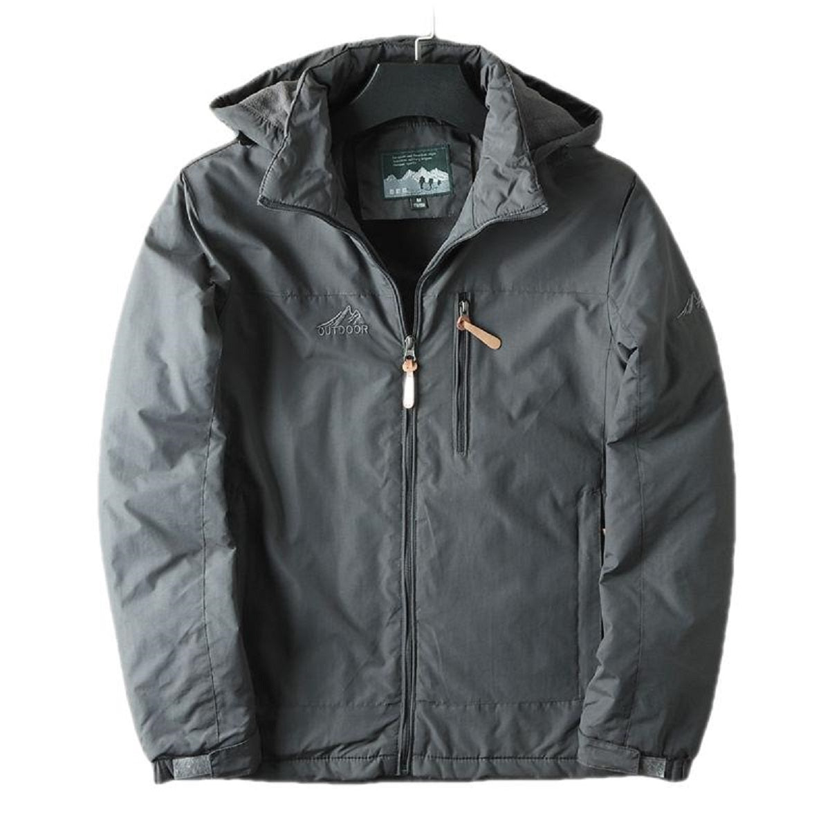 Men's Polar Spring and Autumn Coat Waterproof Warm Hooded Jacket