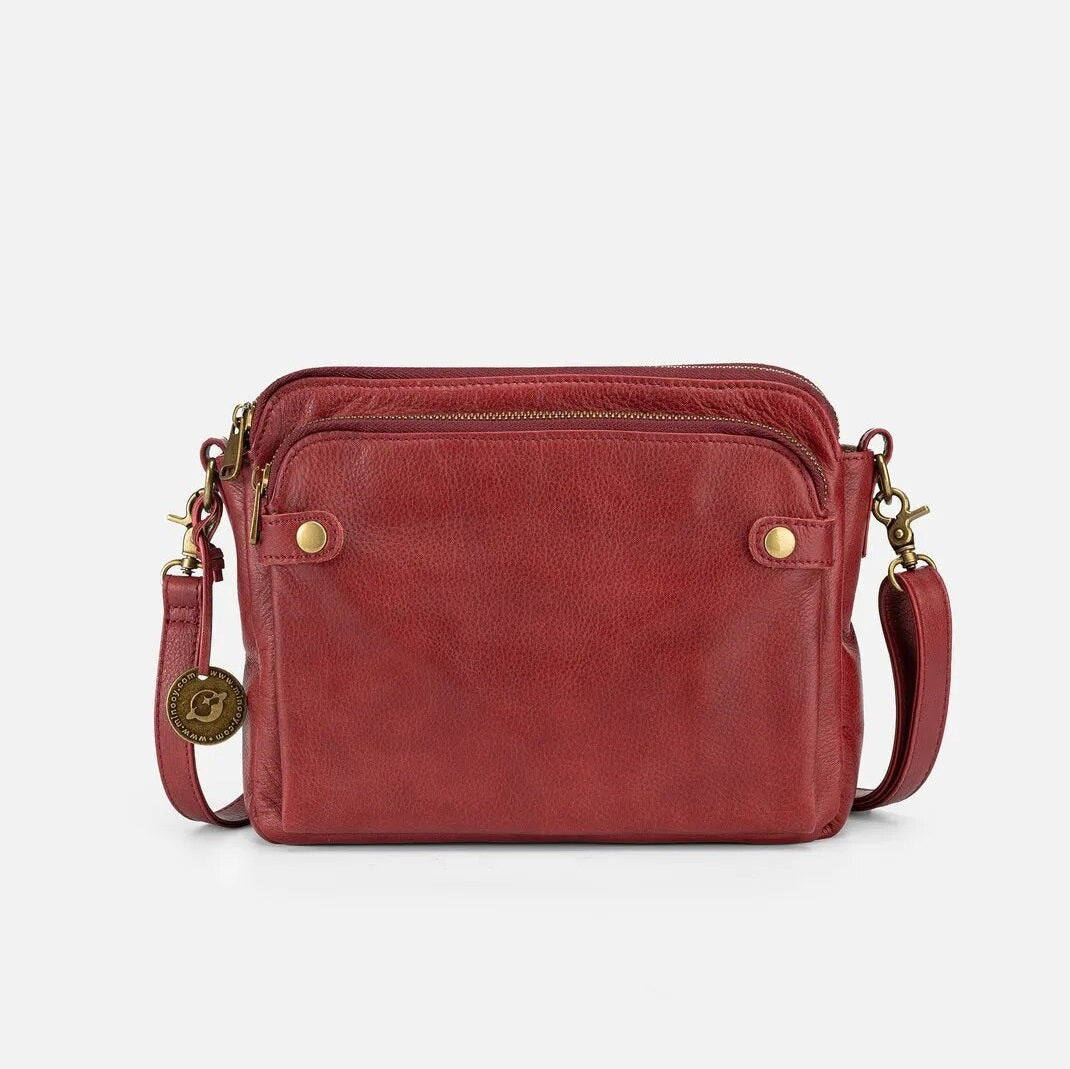 Vintage Three Layer Leather Crossbody Shoulder & Clutch Bag