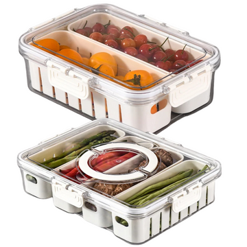 Kitchen Drain & Storage Box - Pet Refrigerator Organizer with Handle