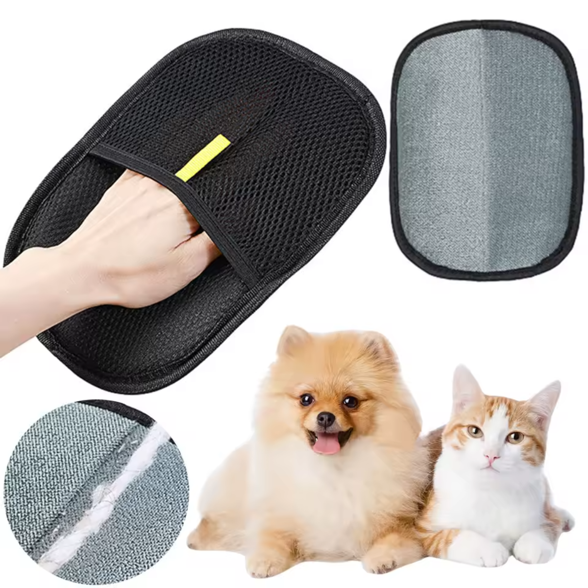 Pet Hair Removal Glove - Gentle Grooming Mitt for Cats & Dogs