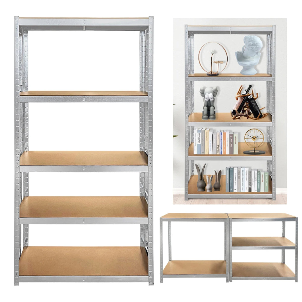 5-Tier Metal Storage Rack - Heavy-Duty Galvanised Shelving