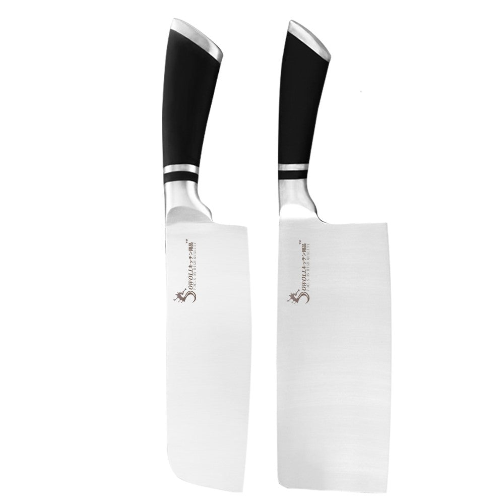 9 Pcs Stainless Steel Non-Slip Handle Chef Chopping Knives Set