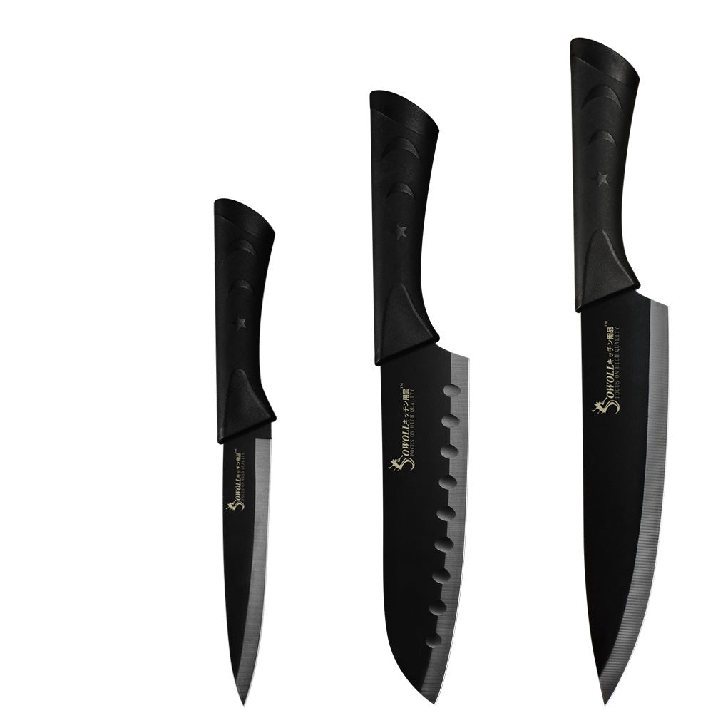 Professional Japanese Black Stainless Steel Kitchen Knives