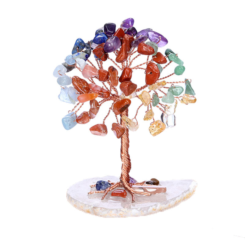 Healing Crystals Stones Tree Wire Office Home Decor