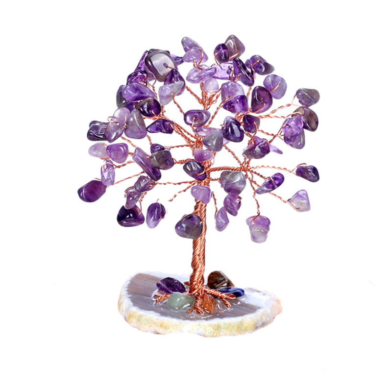 Healing Crystals Stones Tree Wire Office Home Decor