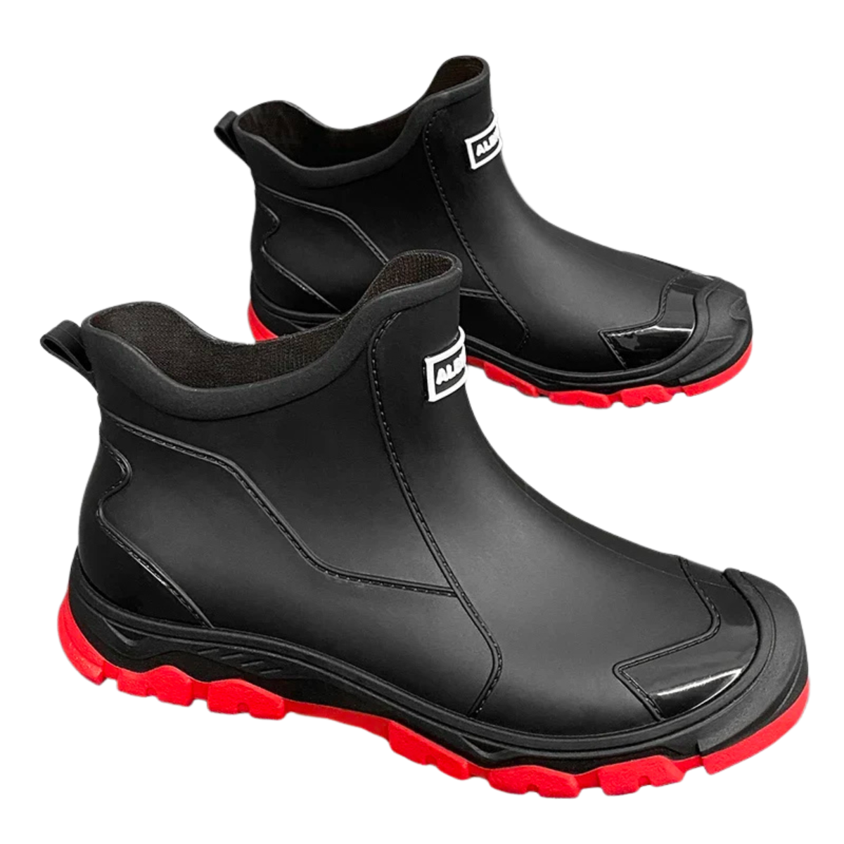Men's Waterproof Ankle Rain Boots - Warm Anti-Slip Rubber