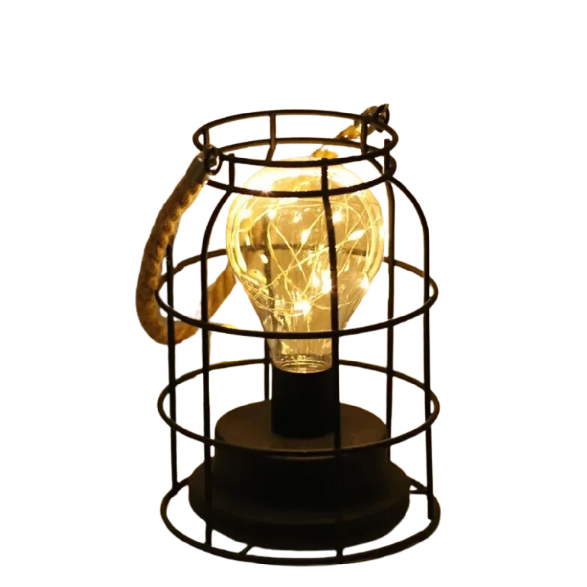 Vintage Desk Lamp with Metal Cage