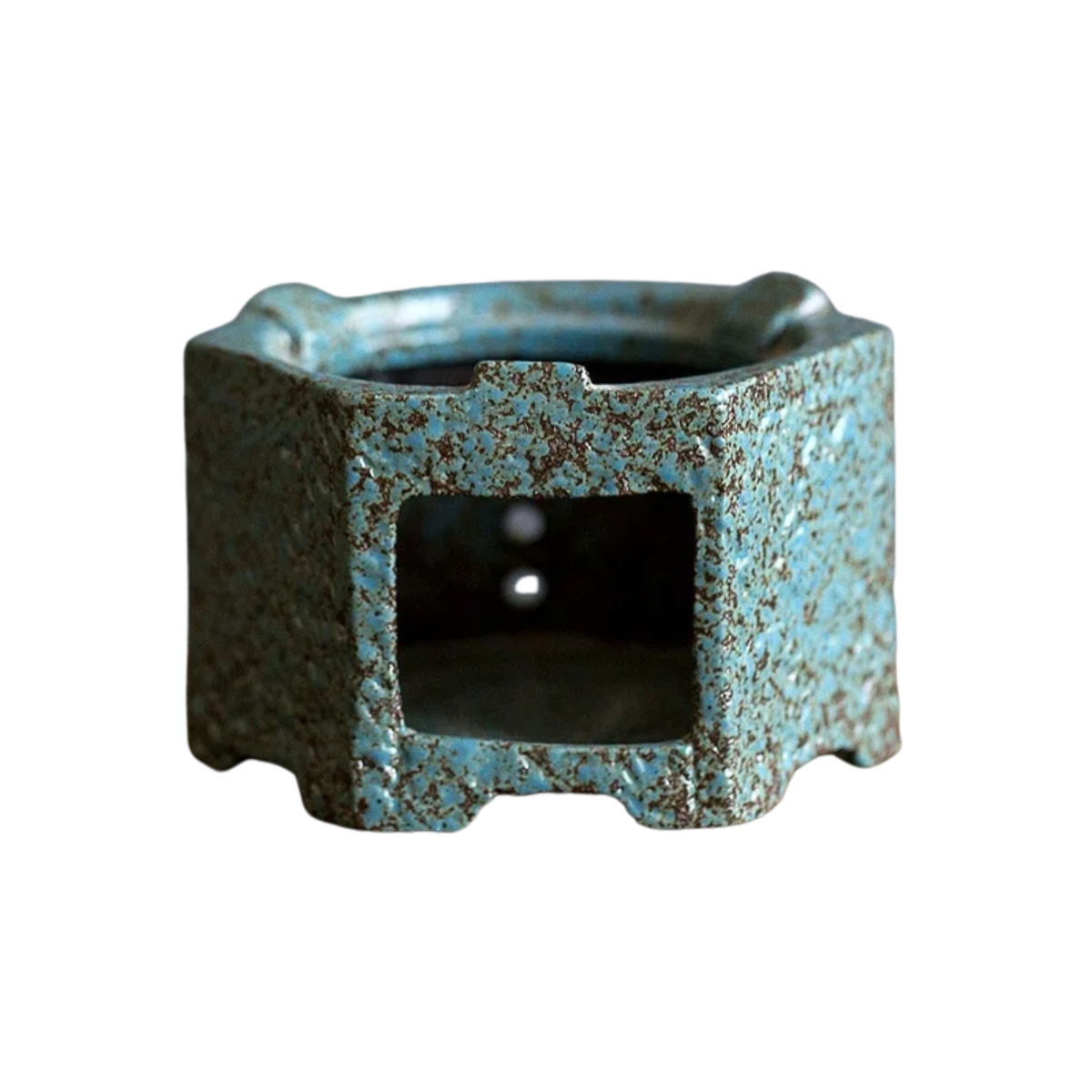 Japanese Stoneware Teapot Warmer - Candle-Heated Retro Ceramic Base