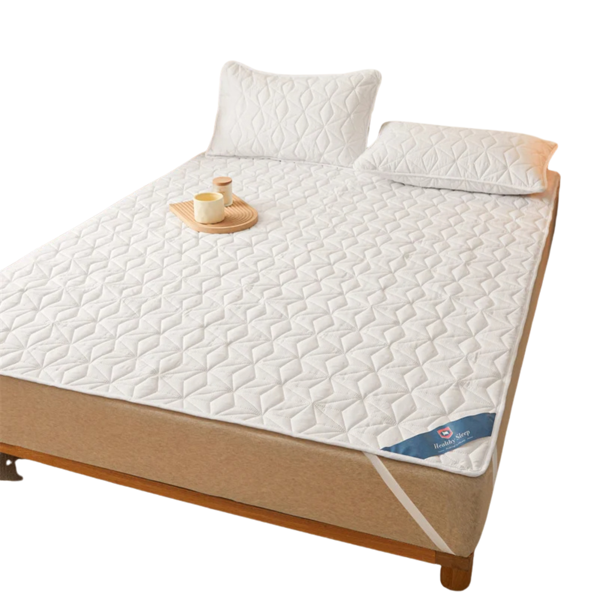 Waterproof Quilted Mattress Topper - Elastic Band Winter Bed Cover