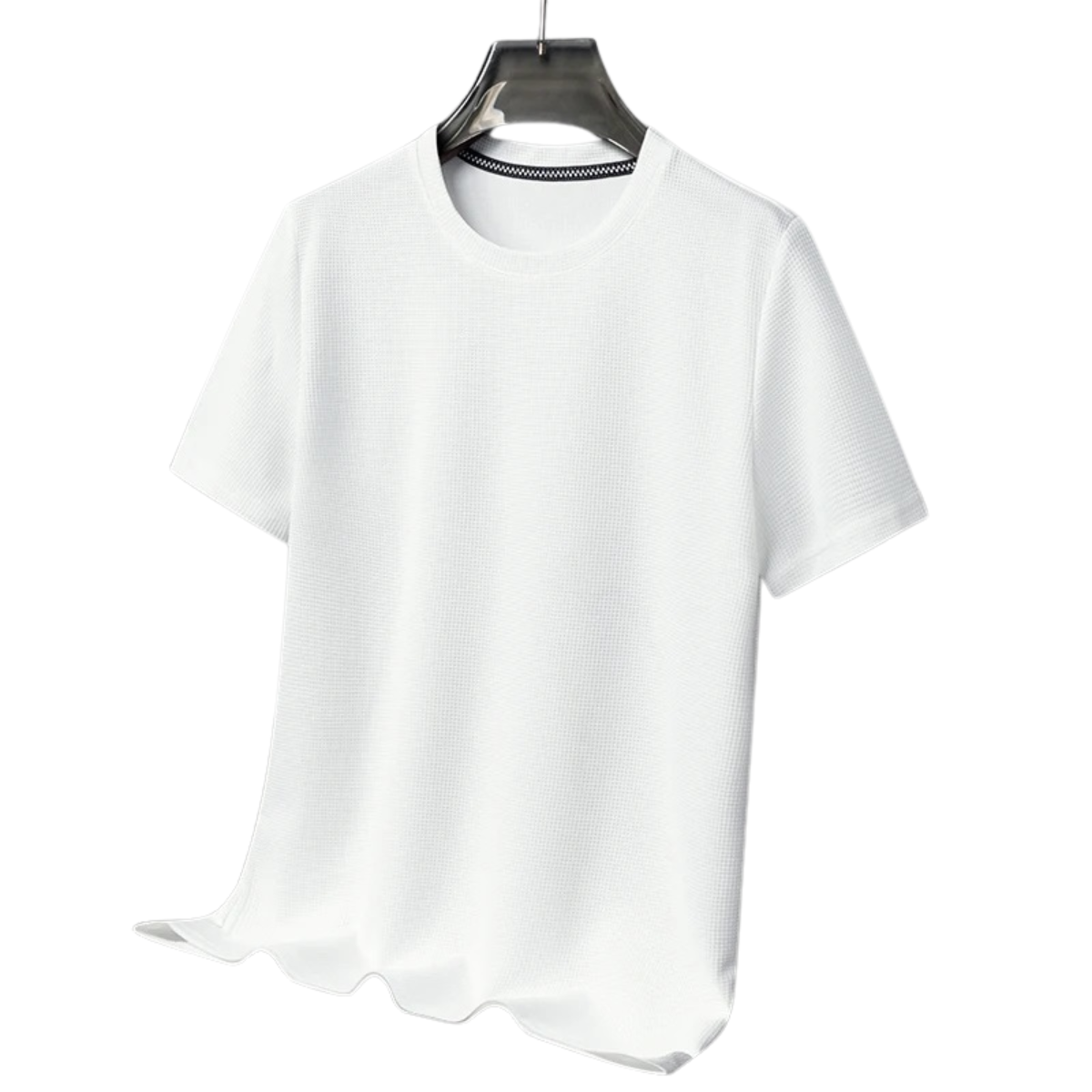 Waffle Round Neck Short Sleeved T-Shirt for Men
