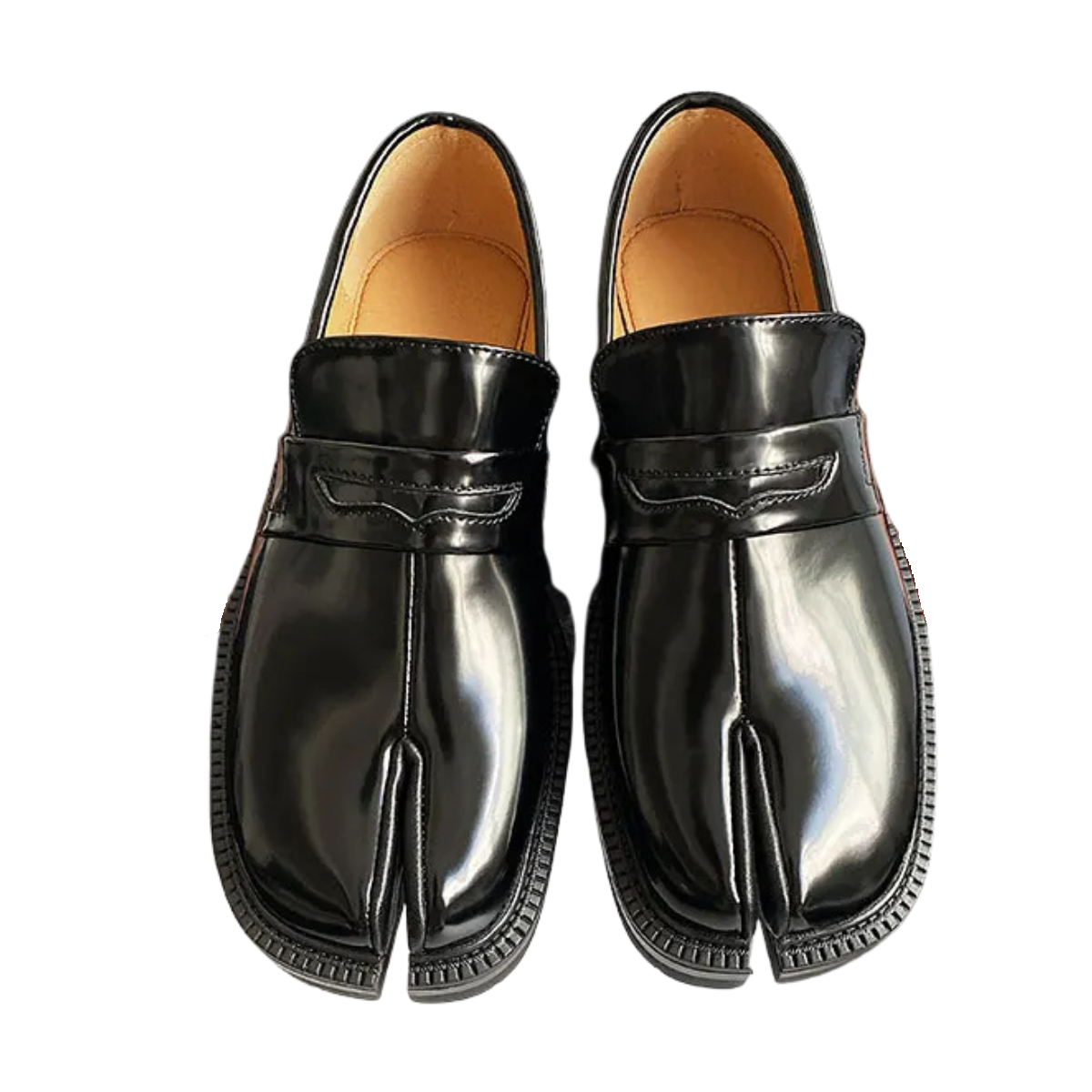 Split-Toe Tabi Loafers - Thick Sole Leather Shoes