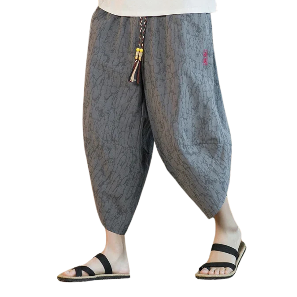 Men's Japanese Kimono Shorts - Linen Wide-Leg Pants