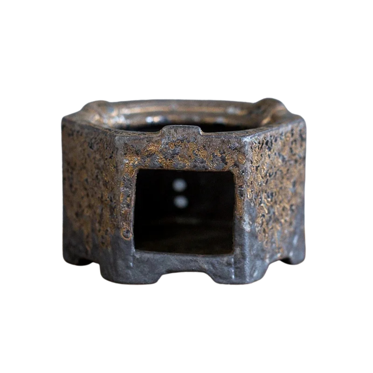 Japanese Stoneware Teapot Warmer - Candle-Heated Retro Ceramic Base