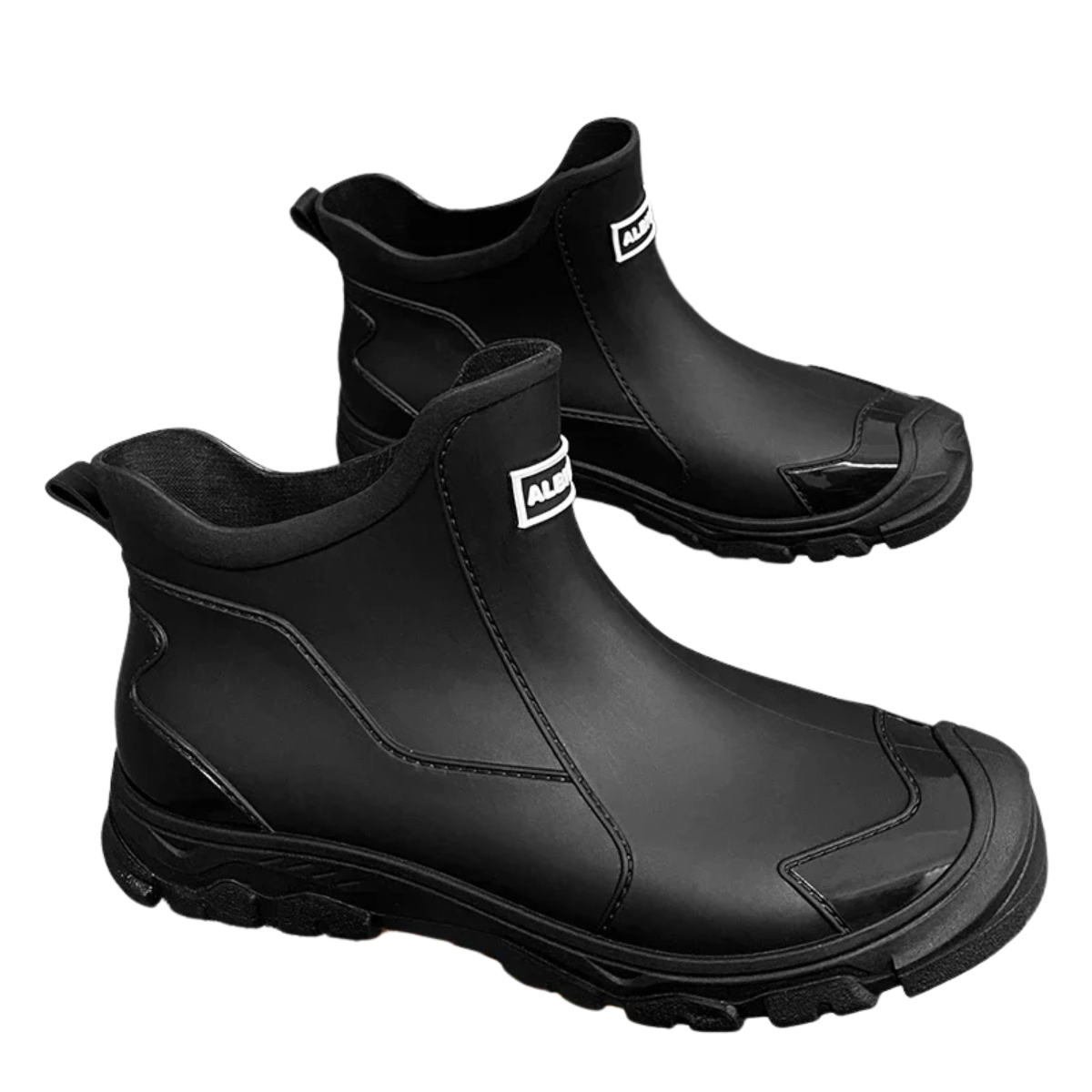 Men's Waterproof Ankle Rain Boots - Warm Anti-Slip Rubber